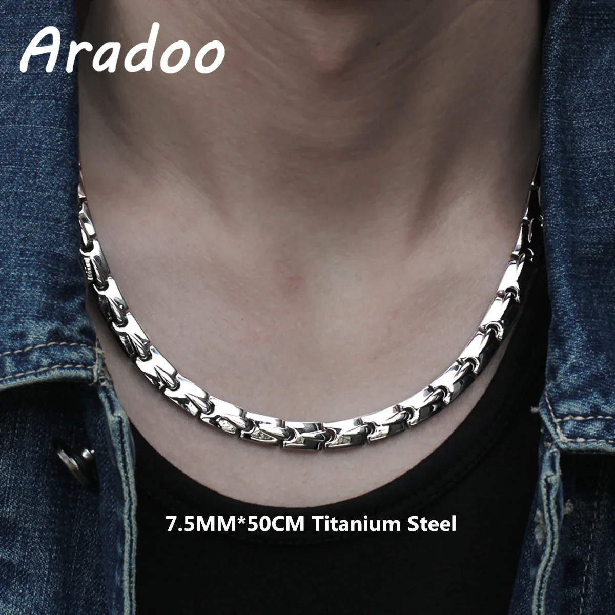 Ansi Chain - Collier anti-rayonnement en acier au titane,
