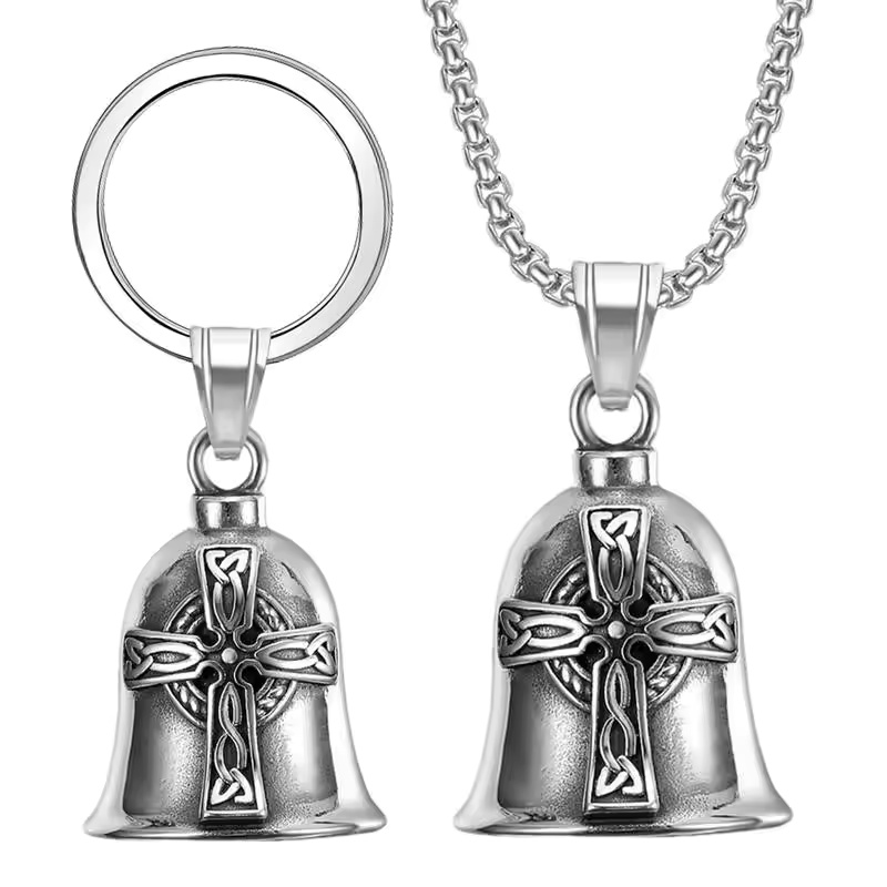 Motorcycle Chain - Collier pendentif clochette vintage punk pour