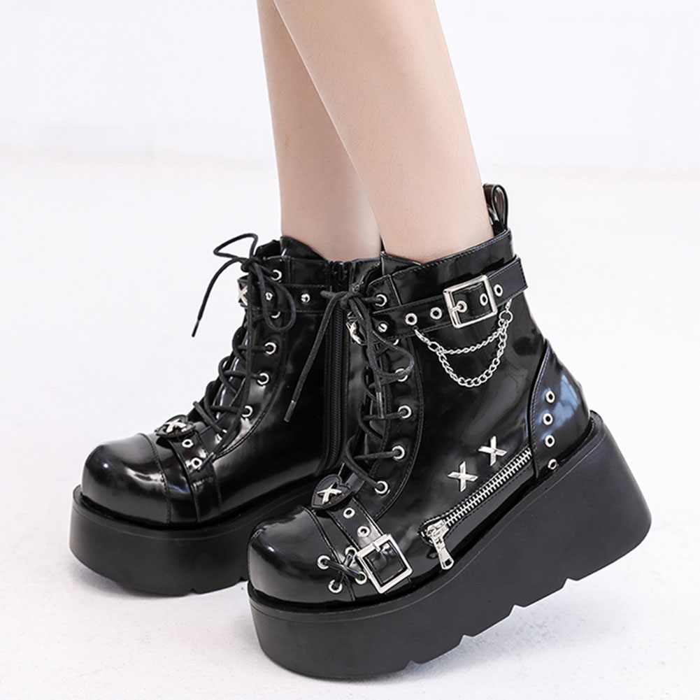 Motorcycle Chain - Nouvelles Bottes Gothiques à Plateforme pour