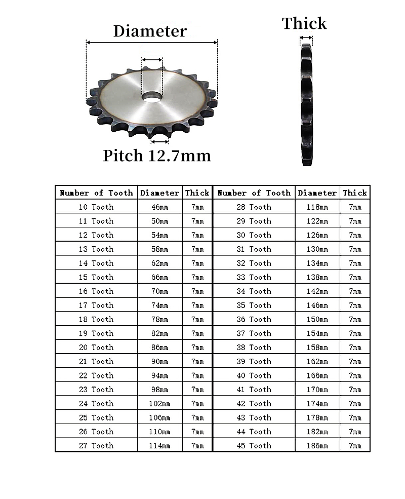 1 pièces 08b pignon de chaîne  - Chain Sprocket Set avis et prix