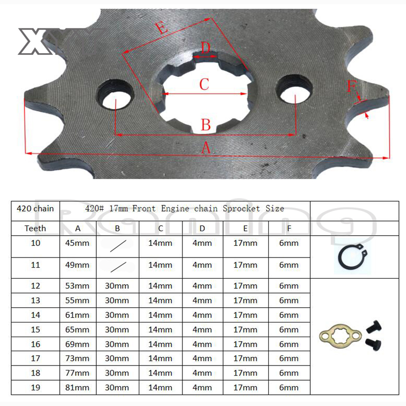 Nouveau 420 #   Pignon de mote - Sprocket Chain avis et prix